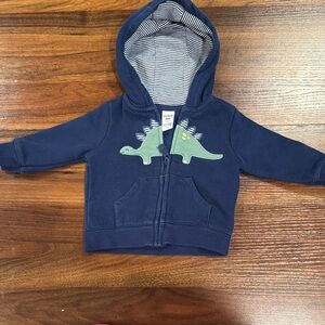 Carter Navy Blue Fleece lined Dinosaur Hoodie for Kids. Pre-owned